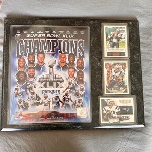 Superbowl 49 Championship Patriots Plaque